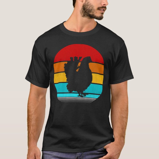 T-shirt poulet vintage rétro (Devant)