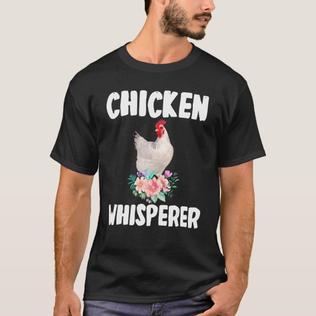 T-shirt Poulet Whisperer mignon Poulet Floral Flower (Devant)