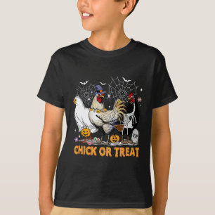 T-shirt Poulets Citrouilles d'Halloween poussin ou traitem