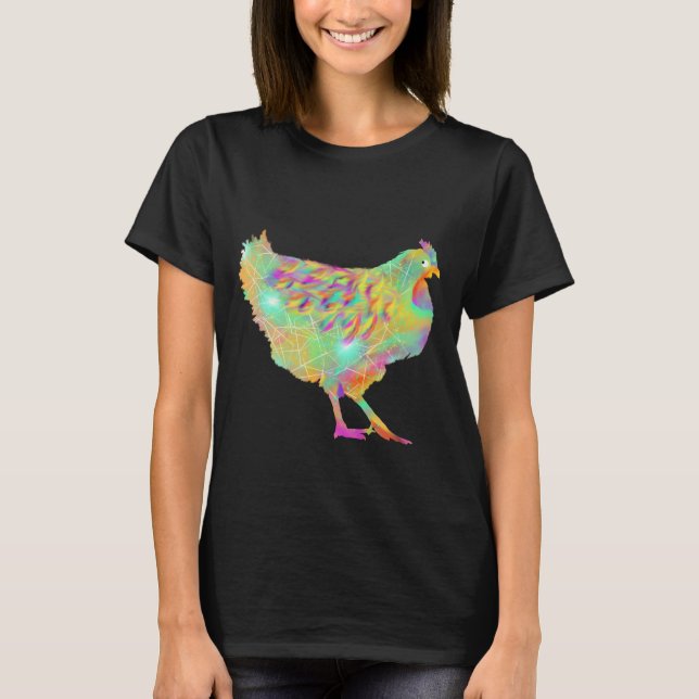 T-shirt Poulets colorés Cute Farm Animal peinture (Devant)