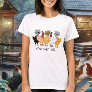 T-shirt Poulets de Jardin à main mignonne   Vie de poulet