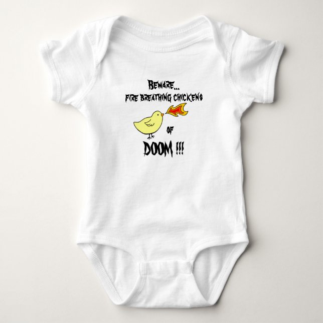 T-shirt poulets de respiration du feu de SORT MALHEUREUX ! (Devant)