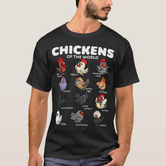 T-shirt Poulets Du Monde Dessin Animé Drôle De Poulet