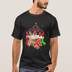 T-shirt Poulets En Chaussettes Jumeaux De Noël Pajama Pou