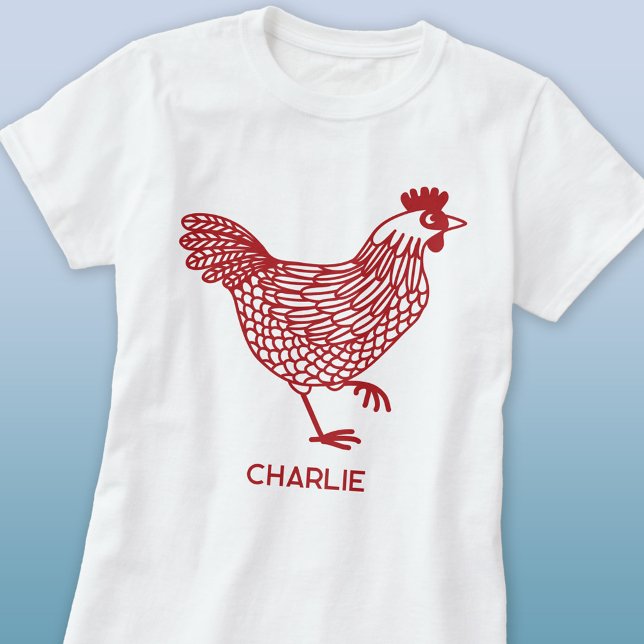 T-shirt Poulets Hen Personnalisé (Fun chicken hen personalized custom name t-shirt)