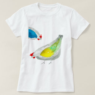 T-shirt Poulets mignons aquarelle