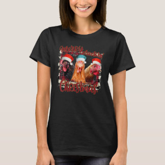T-shirt Poulets Noël Joyeux Caquetant Noël Agriculteur