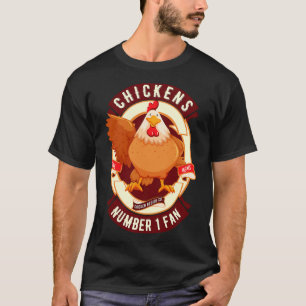 T-shirt Poulets Numéro Un Ventilateur Hen Loover
