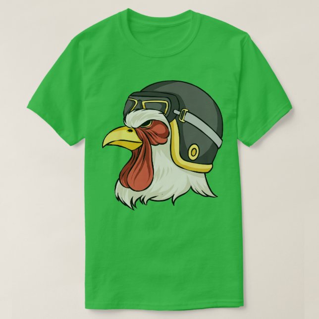 T-shirt Poulets Portant Un Casque Et Des Lunettes Poulets  (Design devant)