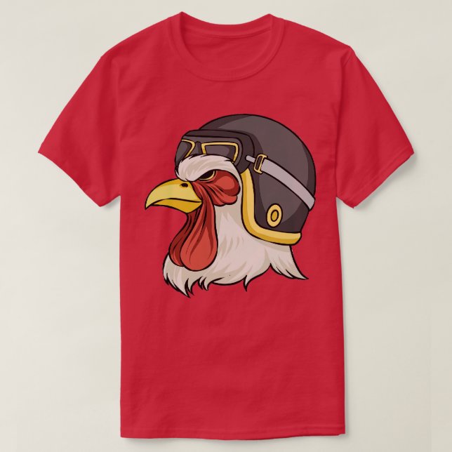 T-shirt Poulets Portant Un Casque Et Des Lunettes Poulets  (Design devant)