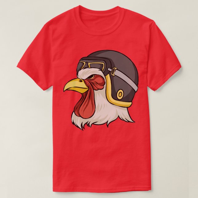 T-shirt Poulets Portant Un Casque Et Des Lunettes Poulets  (Design devant)
