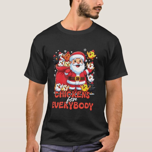 T-shirt Poulets Pour Tout Le Monde Funny Père Noël (Devant)