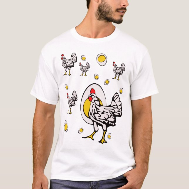 T-shirt Poulets rétro (Devant)