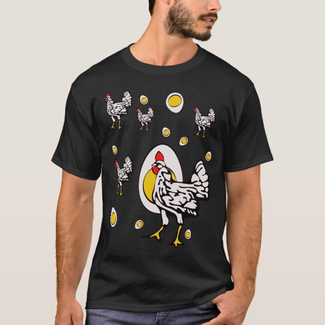 T-shirt Poulets rétro (Devant)