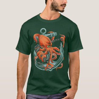 T-shirt Poulpe animal marin ancre océan animal cadeau octo