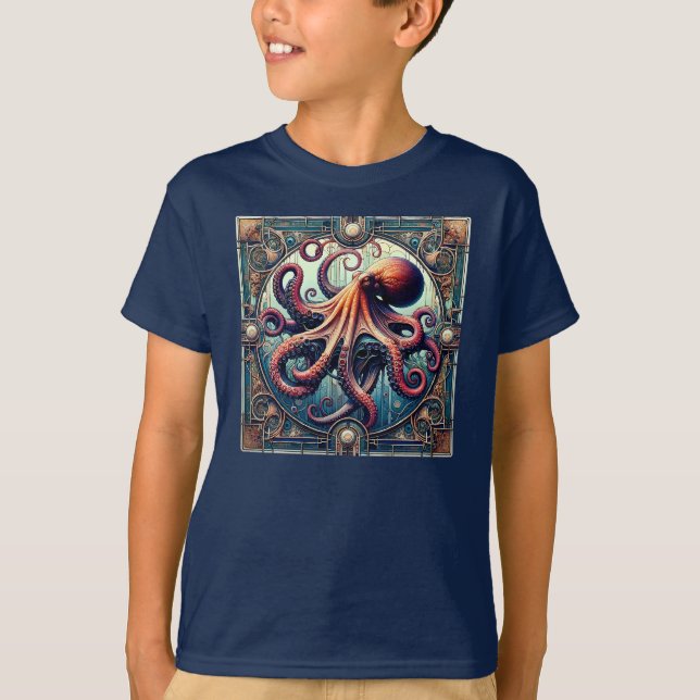 T-shirt Poulpe Art Déco (Devant)