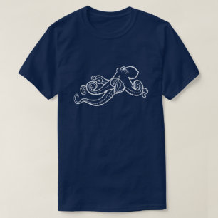 T-SHIRT POULPE BLANC PERSONNALISABLE