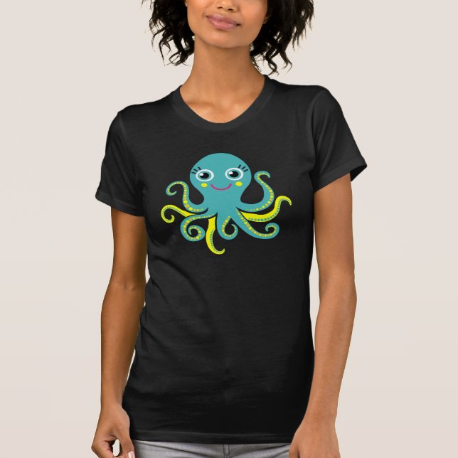 T-shirt Poulpe bleu et jaune (Devant)
