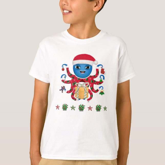 T-shirt poulpe de Noël (Devant)