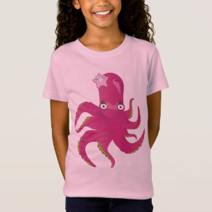 T-Shirt Poulpe Girly assez rose