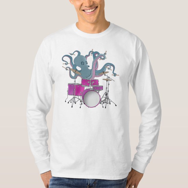 T-shirt Poulpe jouant des tambours - chemise (Devant)