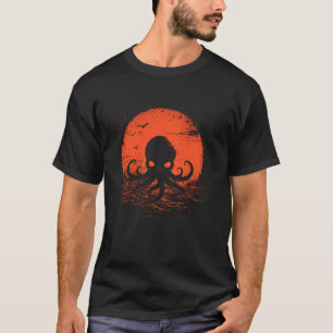 T-shirt Poulpe Kraken Océan Nautilus Couché de Soleil Mer
