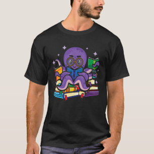 T-shirt Poulpe Livre Plongeur en Scaphandre Bibliophile Le