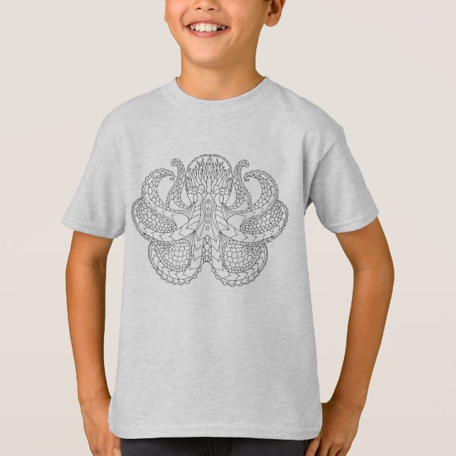 T-shirt Poulpe modelé ethnique (Devant)