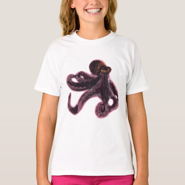 T-shirt Poulpe sur ours (Devant)