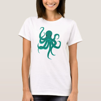 T-shirt Poulpe vert mignon
