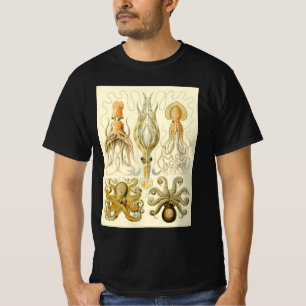T-shirt Poulpe Vintage Calmar Gamochonia par Ernst Haeckel