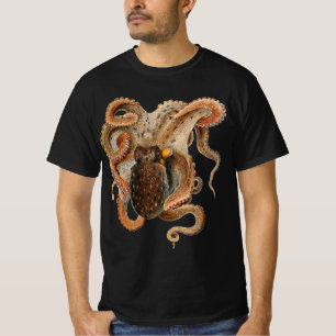 T-shirt Poulpe Vulgaris, Animaux de la Vie Marine Vintage