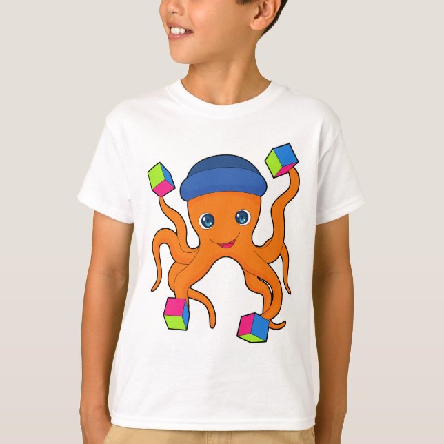T-shirt Poulpes en cubes (Devant)
