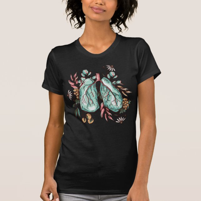 T-shirt Poumons colorés | Asthme | Anatomie (Devant)