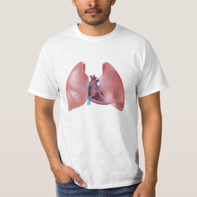 T-shirt Poumons et chemise humains de coeur (Devant)