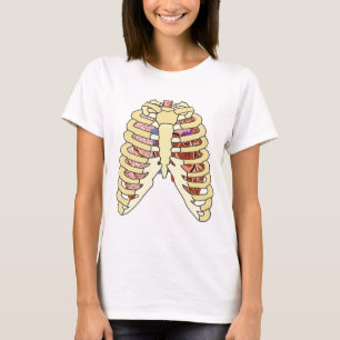 T-shirt Poumons et coeur de cage thoracique
