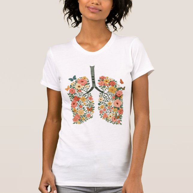 T-shirt Poumons Faits de Fleurs (Devant)