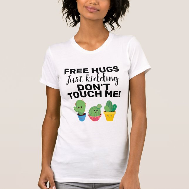T-shirt Poumons gratuits jolis cactus ne me touchent pas S (Devant)