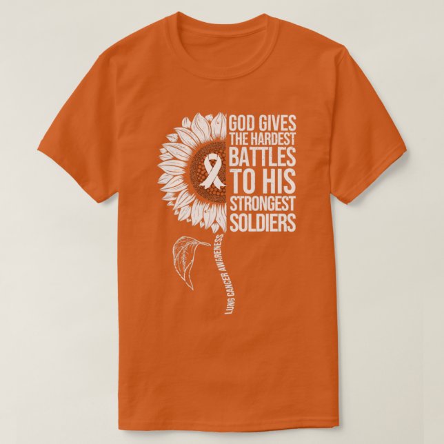 T-shirt Poumons Sensibilisation au cancer Tournesol Soldat (Design devant)