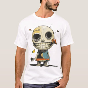 T-shirt Poupée à égrenage noir Whimsy - Dessin d'horreur s