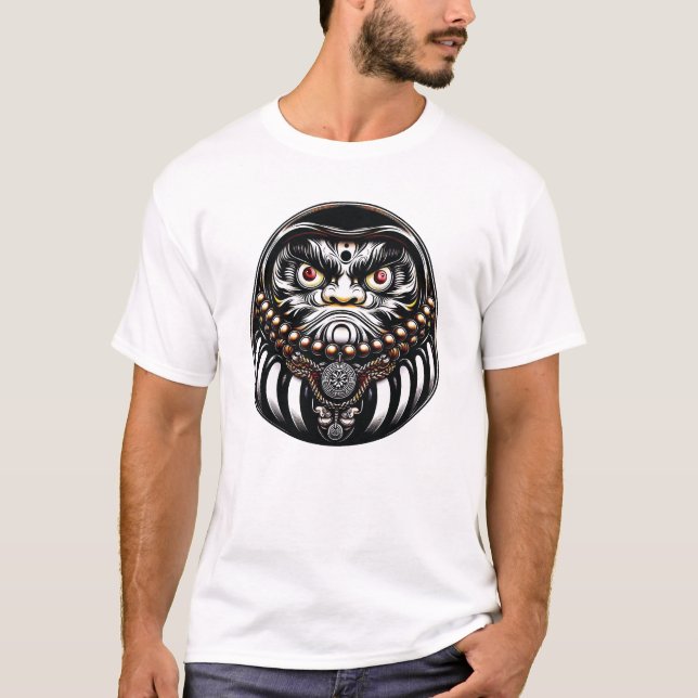 T-shirt Poupée Daruma Art Japonais (Devant)