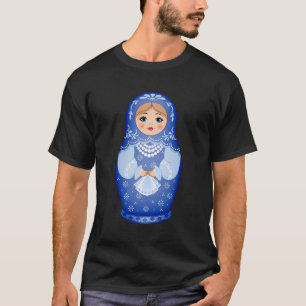 T-shirt Poupée de nidification russe Blue Matryoshka