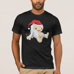 T-shirt Poupée de Noël avec chapeau de Père Noël rouge