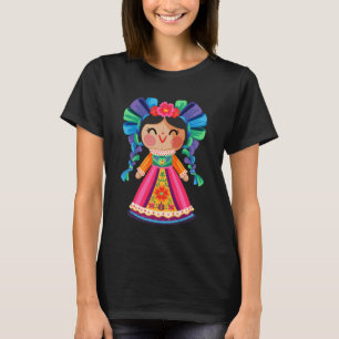 T-shirt Poupée María Lele Traditionnelle Mexicaine Otomi T