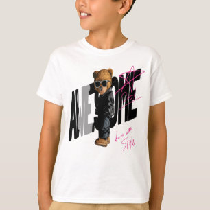 T-shirt Poupée Ours cool debout contre un mur magnifique