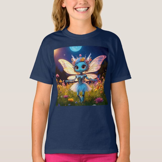 T-shirt Poupée robot danseuse de ballet dans les fleurs sa (Devant)