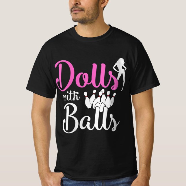T-shirt Poupées avec balles - Bowling Girls Trip Team Bowl (Devant)