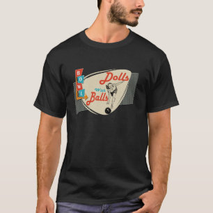 T-shirt Poupées avec boules Vintage Retro Matching Bowling