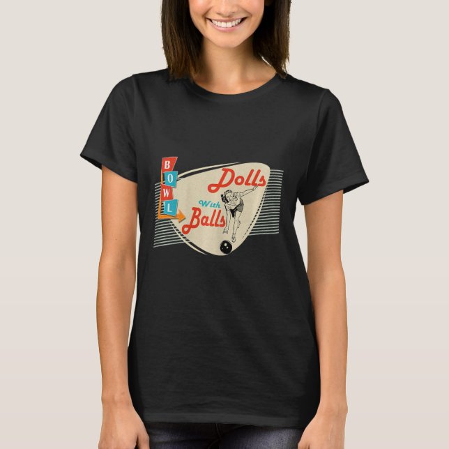 T-shirt Poupées Avec Équipe De Bowling À Correspondance Ré (Devant)