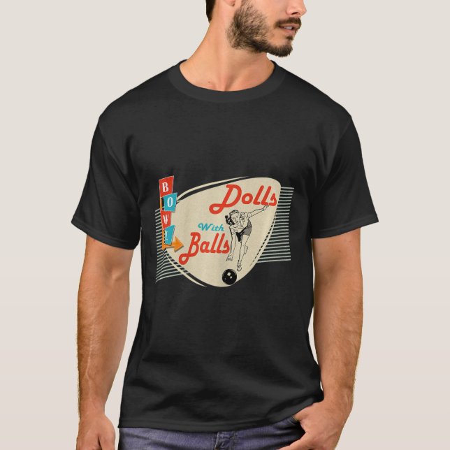 T-shirt Poupées Avec Équipe De Bowling À Correspondance Ré (Devant)